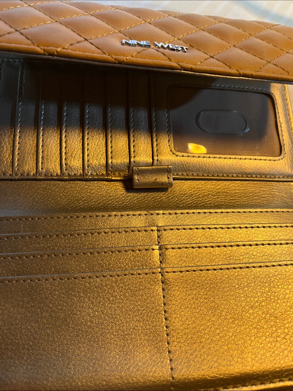 Nine West Quilted Mustard Yellow Women's Wallet - Picture 5 of 6